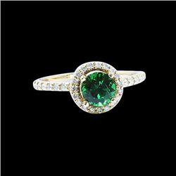 1.02CT NATURAL TSAVORITE 14K Y/G RING