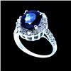 Image 2 : 4.57CT NATURAL CEYLON BLUE SAPPHIRE 14K WHITE GOLD RING