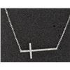 Image 1 : 14K WHITE GOLD CROSS PENDANT WITH CHAIN 3.01GRAM/DIAMOND 0.30CT/#R8002