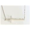 Image 2 : 14K WHITE GOLD CROSS PENDANT WITH CHAIN 3.01GRAM/DIAMOND 0.30CT/#R8002