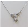 Image 1 : 14K WHITE GOLD CAT PENDANT WITH CHAIN :3.1g/Diamond:0.5ct