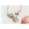 Image 2 : 14K WHITE GOLD CAT PENDANT WITH CHAIN :3.1g/Diamond:0.5ct