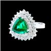 Image 2 : 4.84ct NATURAL COLUMBIAN EMERALD 14K WHITE GOLD NECKLACE