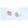 Image 2 : 18K Yellow Gold And Diamond Earring Princess Shape Diamond(invisible Setting)- 1.36ct baguette Shape