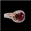 Image 1 : 4.25CT NATURAL PINK TOURMALINE 14K ROSE GOLD RING