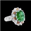 Image 2 : 6.51CT NATURAL CEYLON GREEN SAPPHIRE 14K WHITE GOLD RING