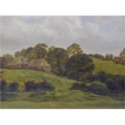 REED, W 'Farmstead near Ingleby, Derbyshire', oils on canvas, titled, signed and dated 1875 verso...