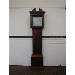 A PROVINCIAL LONGCASE CLOCK,  circa 1800, oak cased, 30cm painted Roman dial signed ' Noon and Bu...