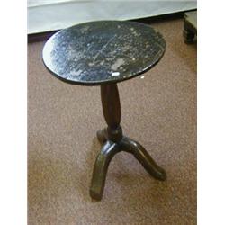 A NAIVE OAK PEDESTAL TABLE, Georgian, circular fixed top, baluster column carved oak of the solid...