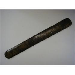 A WHALEBONE STAY BUSK, (probably 19th Century) naively engraved compass, hearts, man on horseback...