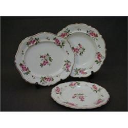 A SERIES OF DINNER WARES, mid 19th Century, six soup plates, (5.s.d.) seventeen dinner plates, (2...