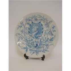 A ROYAL WORCESTER COMMEMORATIVE PLATE, 1911 Coronation, underglazed blue transfer, diameter 26cm...