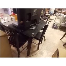 BLACK TABLE  - 4 PC AND 3 CHAIRS