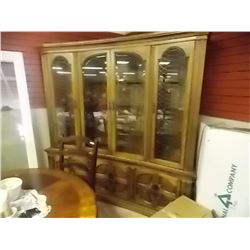 CHINA CABINET - 2 PC - 4 GLASS - 6 BOTTOM DOORS