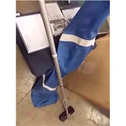 CURLING BAG & 2 CURLING BROOMS