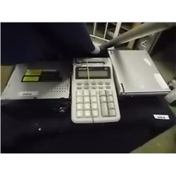 SHARP CALCULATOR &  2 MOVIE PLAYERS & CAR STEREO