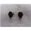 Image 1 : EARRINGS - NEW 2CT OVAL FACETTED GARNETS IN STERLING SILVER STUD DESIGN SETTING - RETAIL ESTIMATE $1