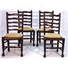 Image 1 : Set of four Victorian oak ladderback chairs…