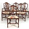 Image 1 : Set of six mahogany framed shield back whea…