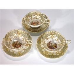 Three early Victorian porcelain cups and sa…