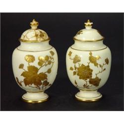 Pair of 19th century Derby lidded vases han…