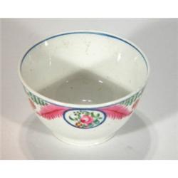 Early English porcelain tea bowl, sparsely …