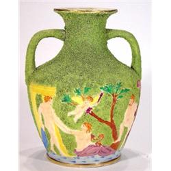 Victorian Staffordshire Mossware Portland v…
