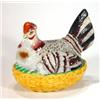 Image 1 : Victorian hand painted chicken dish and cov…