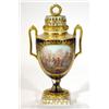 Image 1 : Twin handled Dresden porcelain vase and cov…