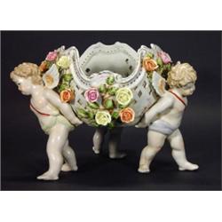Large hand painted Continental porcelain sh…
