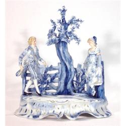 Continental porcelain figural inkwell model…