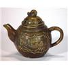 Image 1 : Miniature bronze teapot, cast with panels o…