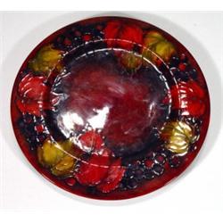 Moorcroft red Flambe plate, hand painted an…