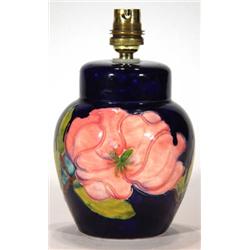 Moorcroft lamp base, hand painted and tubel…