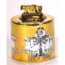 Cylindrical Fornasetti table lighter, trans…