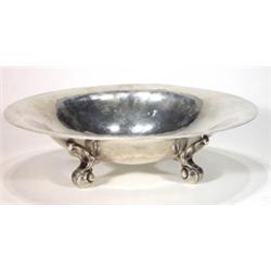 Gorham heavy sterling silver hammered bowl,…