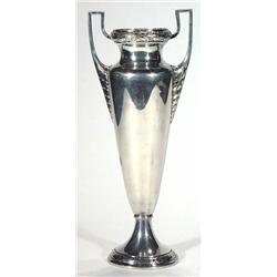 Twin handled WMF silver plated vase, moulde…