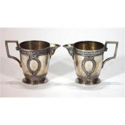 Pair of small WMF silver plated jugs with G…