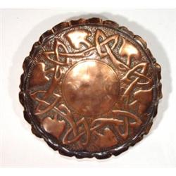 Copper Arts and Crafts dish with fluted edg…