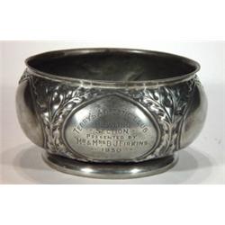 Liberty's pewter rose bowl, moulded with pa…