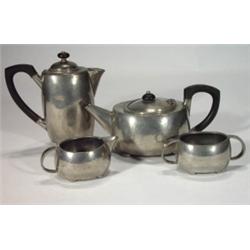 Four piece Liberty's Tudric pewter teaset c…