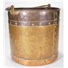 Image 1 : Copper and brass Arts and Crafts log bucket…