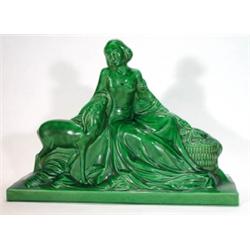 French green glazed Art Deco style pottery …