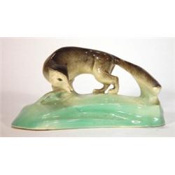 Hand painted Susie Cooper 1950s wolf on a g…