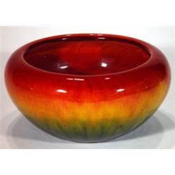 Red, yellow and green glazed Bretby bowl, i…