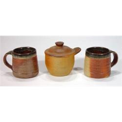 Two John Leech Studio pottery stoneware mug…