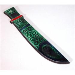 Green and red glazed Poole pottery dagger s…