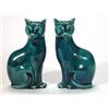 Image 1 : Pair of turquoise glazed seated Poole potte…