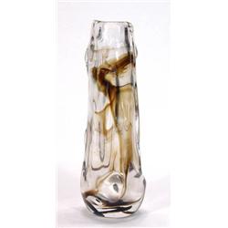 Whitefriars smoked knobbly glass vase, 26cm…