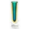 Image 1 : Square based Murano cut glass vase with tur…
